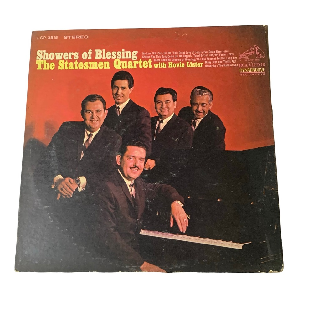 The Statesmen Quartet Showers of Blessing Vinyl LP RCA Victor LSP-3815 Gospel